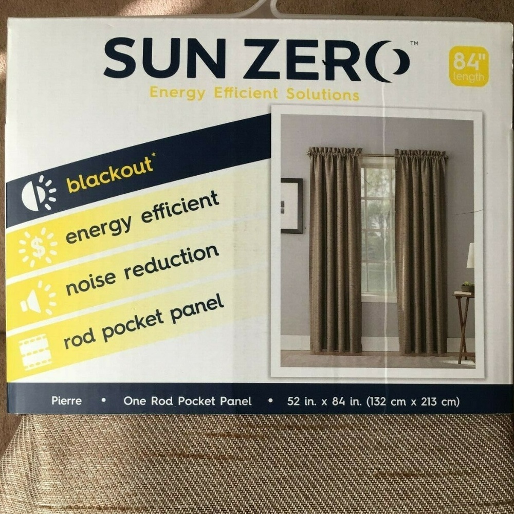 Sun Zero Blackout Curtain in Pierre Saddle 52"x84"